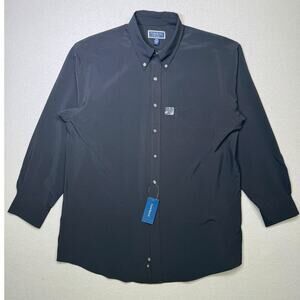 Club Room Men's Regular Fit Traveler solid Dress Shirt,  black 16.5 32/33 $55